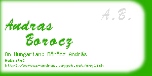 andras borocz business card