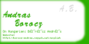 andras borocz business card